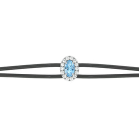 Bracelet cordon aigue-marine entourage diamant Coup de Foudre - 1