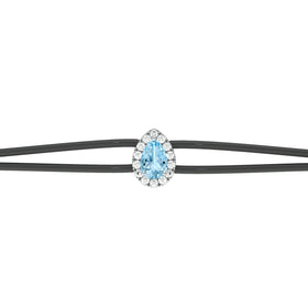 Bracelet cordon aigue-marine entourage diamant Coup de Foudre - 2