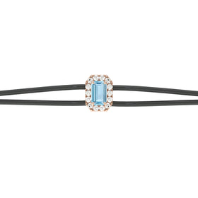 Bracelet cordon aigue-marine entourage diamant Coup de Foudre - 3