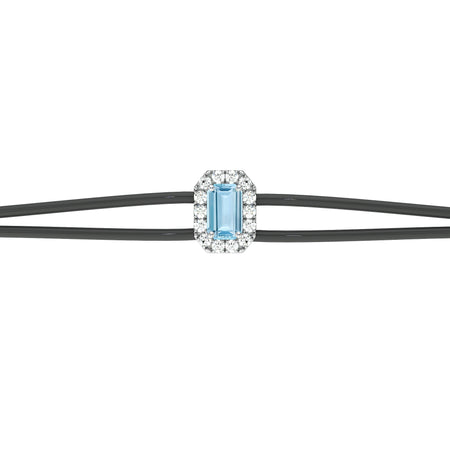 Bracelet cordon aigue-marine entourage diamant Coup de Foudre - 3