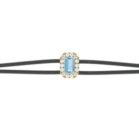 Bracelet cordon aigue-marine entourage diamant Coup de Foudre - 3