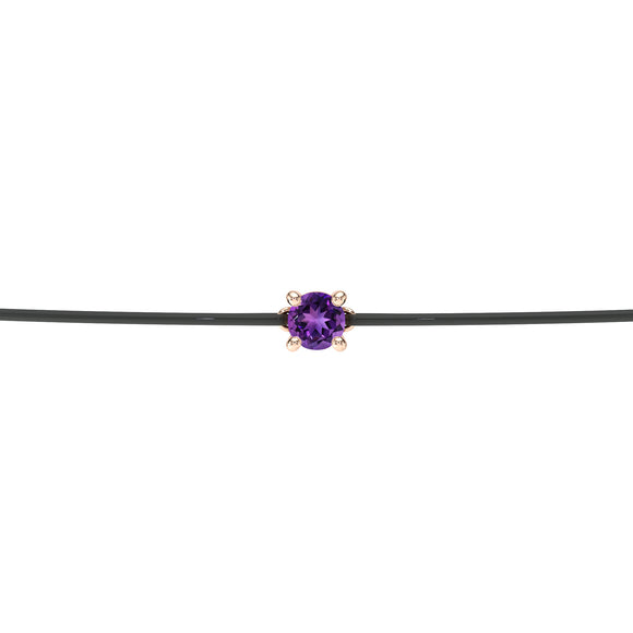 Bracelet cordon améthyste Lune de Miel - 1