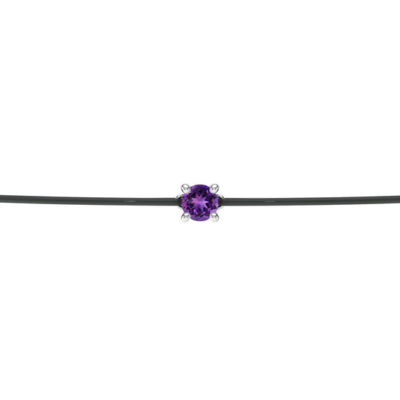 Bracelet cordon améthyste Lune de Miel - 1