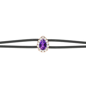 Bracelet cordon améthyste entourage diamant Coup de Foudre - 2