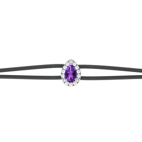 Bracelet cordon améthyste entourage diamant Coup de Foudre - 2