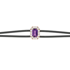 Bracelet cordon améthyste entourage diamant Coup de Foudre - 3