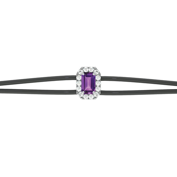 Bracelet cordon améthyste entourage diamant Coup de Foudre - 3