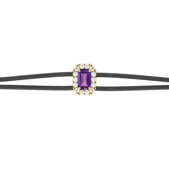 Bracelet cordon améthyste entourage diamant Coup de Foudre - 3