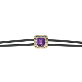 Bracelet cordon améthyste entourage diamant Coup de Foudre - 4