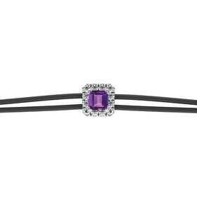 Bracelet cordon améthyste entourage diamant Coup de Foudre - 4