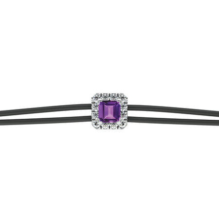 Bracelet cordon améthyste entourage diamant Coup de Foudre - 4