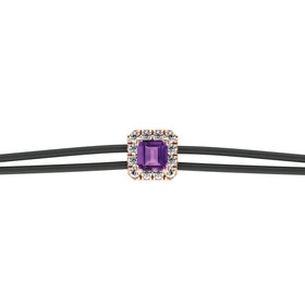 Bracelet cordon améthyste entourage diamant Coup de Foudre - 4