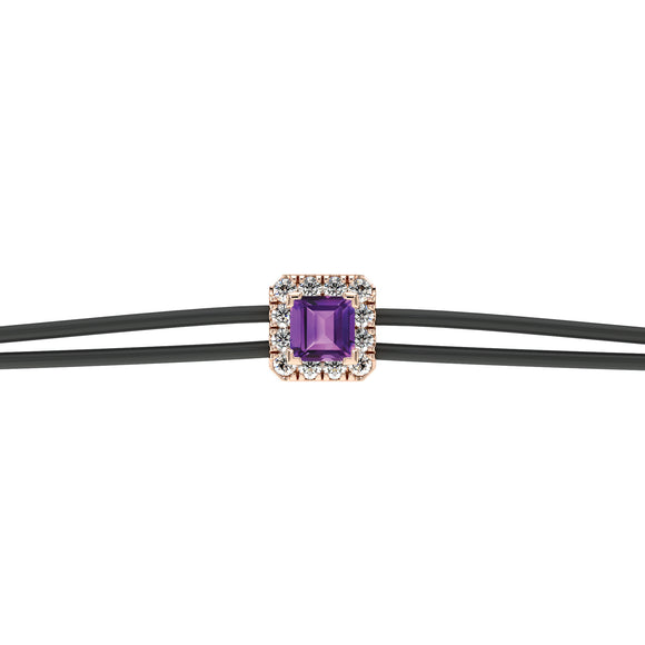 Bracelet cordon améthyste entourage diamant Coup de Foudre - 4