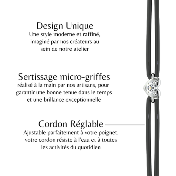 Bracelet cordon diamant Etincelle d’Amour - 1