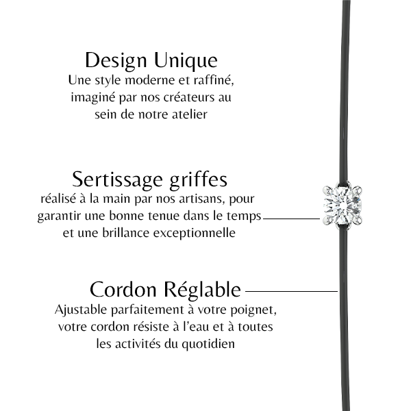 Bracelet cordon améthyste Lune de Miel - 1