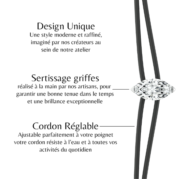 Bracelet cordon émeraude Lune de miel - 2