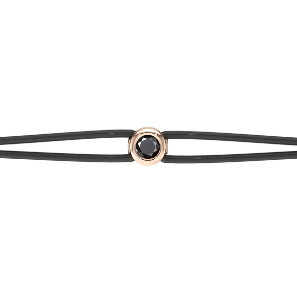 Bracelet cordon diamant noir Nuit de Noces - 2