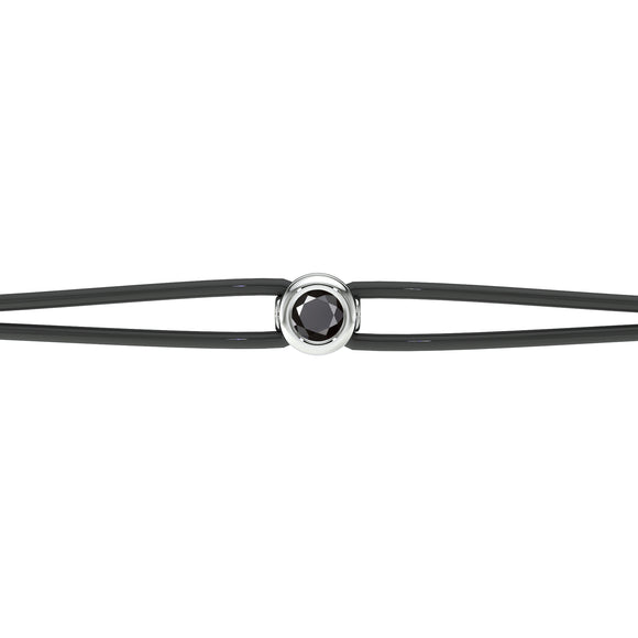 Bracelet cordon diamant noir Nuit de Noces - 2