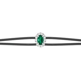Bracelet cordon émeraude entourage diamant Coup de Foudre - 1