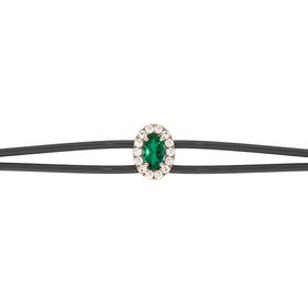 Bracelet cordon émeraude entourage diamant Coup de Foudre - 1