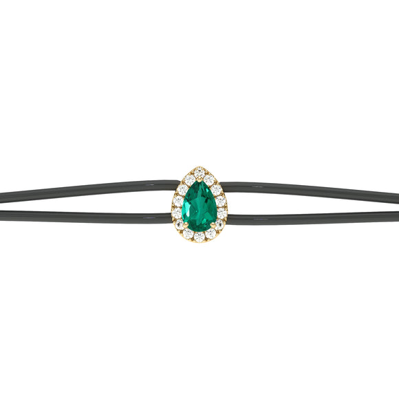 Bracelet cordon émeraude entourage diamant Coup de Foudre - 2