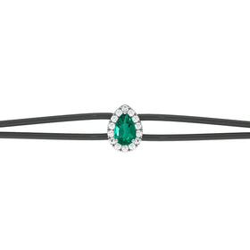 Bracelet cordon émeraude entourage diamant Coup de Foudre - 2