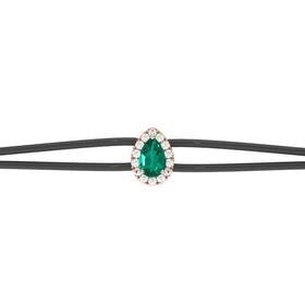 Bracelet cordon émeraude entourage diamant Coup de Foudre - 2