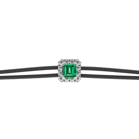 Bracelet cordon émeraude entourage diamant Coup de Foudre - 4