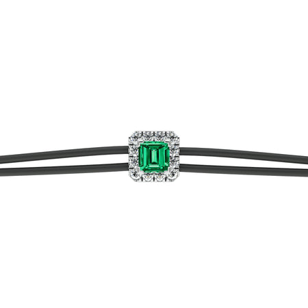 Bracelet cordon émeraude entourage diamant Coup de Foudre - 4