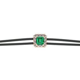 Bracelet cordon émeraude entourage diamant Coup de Foudre - 4