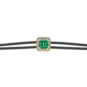 Bracelet cordon émeraude entourage diamant Coup de Foudre - 4