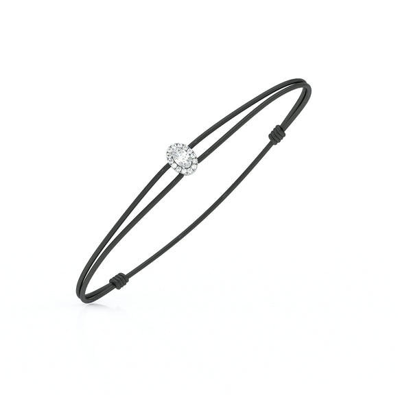 Bracelet cordon entourage diamant Coup de Foudre - 1