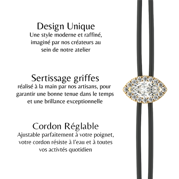 Bracelet cordon entourage diamant Coup de Foudre - 5