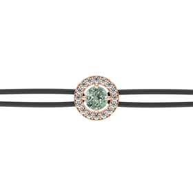 Bracelet cordon entourage saphir vert et diamant Promets Moi - 1