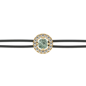 Bracelet cordon entourage saphir vert et diamant Promets Moi - 1