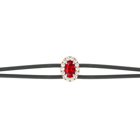 Bracelet cordon rubis entourage diamant Coup de Foudre - 1