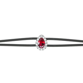 Bracelet cordon rubis entourage diamant Coup de Foudre - 2