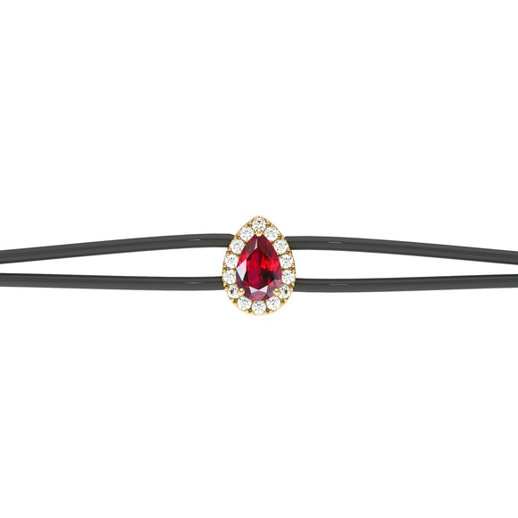 Bracelet cordon rubis entourage diamant Coup de Foudre - 2
