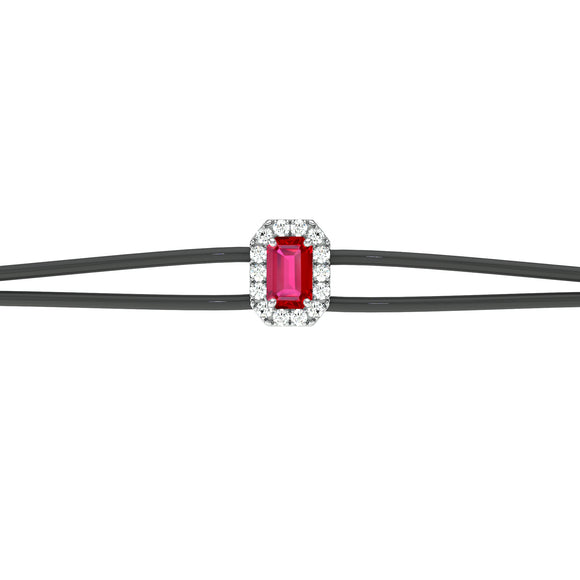 Bracelet cordon rubis entourage diamant Coup de Foudre - 3