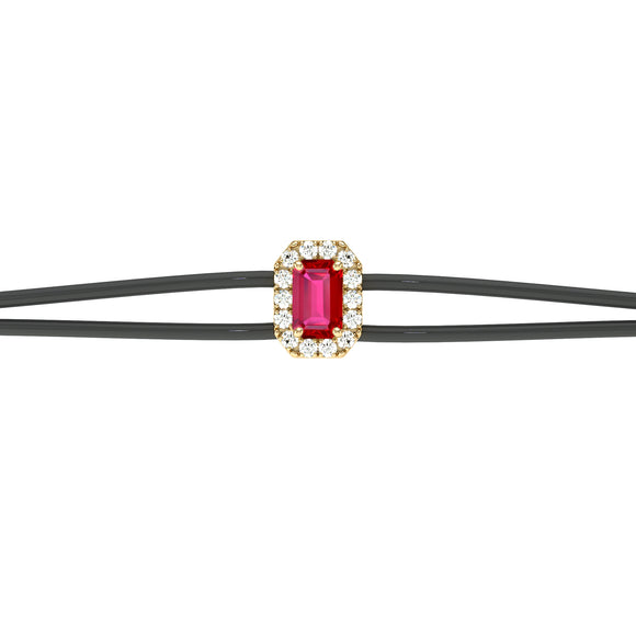 Bracelet cordon rubis entourage diamant Coup de Foudre - 3