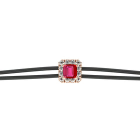 Bracelet cordon rubis entourage diamant Coup de Foudre - 4