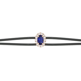 Bracelet cordon saphir entourage diamant Coup de Foudre - 1
