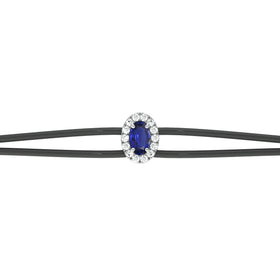 Bracelet cordon saphir entourage diamant Coup de Foudre - 1