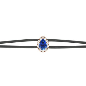 Bracelet cordon saphir entourage diamant Coup de Foudre - 2