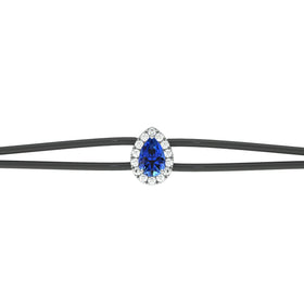 Bracelet cordon saphir entourage diamant Coup de Foudre - 2