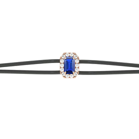 Bracelet cordon saphir entourage diamant Coup de Foudre - 3