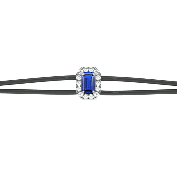 Bracelet cordon saphir entourage diamant Coup de Foudre - 3