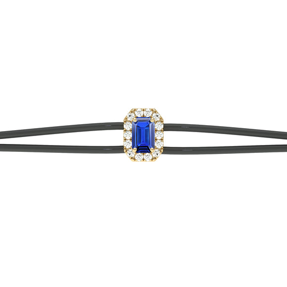 Bracelet cordon saphir entourage diamant Coup de Foudre - 3