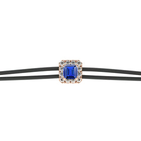 Bracelet cordon saphir entourage diamant Coup de Foudre - 4