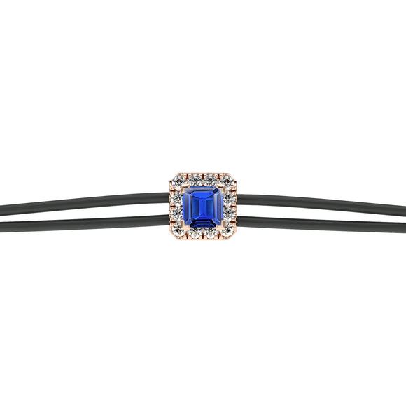 Bracelet cordon saphir entourage diamant Coup de Foudre - 4
